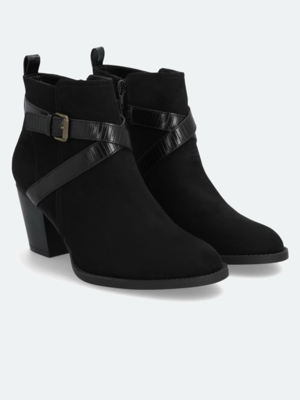 Market & Spruce Black Women's Ankle Boots with Buckle Strap